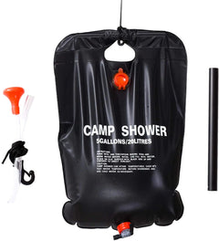 Camping Portable Solar Shower Bag 5 Gallons/20L with On/Off Shower Head for Camping Beach Swimming Outdoor Traveling Camping Accessories